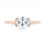 18k Rose Gold 18k Rose Gold Solitaire Engagement Ring - Top View -  104327 - Thumbnail