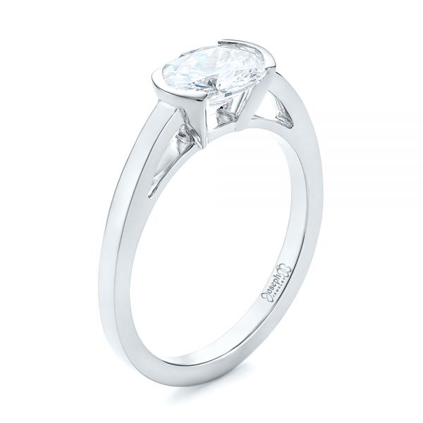 18k White Gold 18k White Gold Solitaire Engagement Ring - Three-Quarter View -  104327