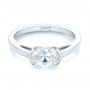 18k White Gold 18k White Gold Solitaire Engagement Ring - Flat View -  104327 - Thumbnail