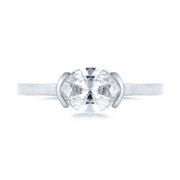 18k White Gold 18k White Gold Solitaire Engagement Ring - Top View -  104327