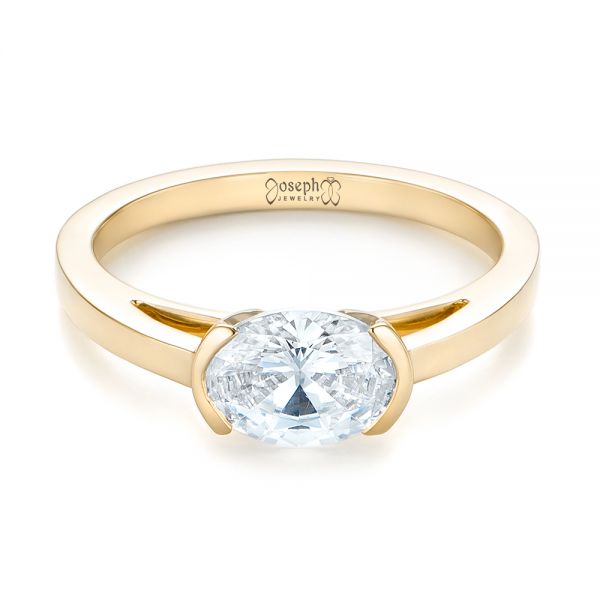 18k Yellow Gold 18k Yellow Gold Solitaire Engagement Ring - Flat View -  104327