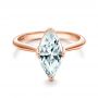 18k Rose Gold 18k Rose Gold Solitaire Marquise Diamond Engagement Ring - Flat View -  106104 - Thumbnail