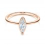 18k Rose Gold 18k Rose Gold Solitaire Marquise Diamond Engagement Ring - Flat View -  106271 - Thumbnail