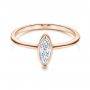 18k Rose Gold 18k Rose Gold Solitaire Marquise Diamond Engagement Ring - Flat View -  106271 - Thumbnail