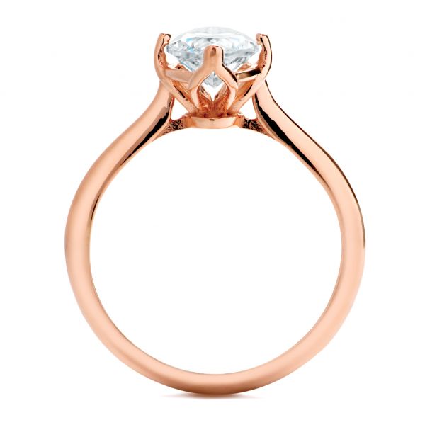 18k Rose Gold 18k Rose Gold Solitaire Marquise Diamond Engagement Ring - Front View -  106104