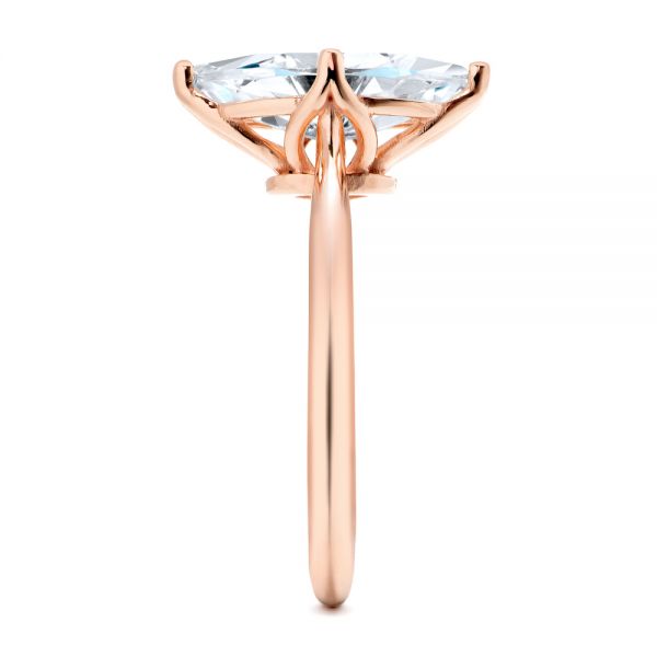 18k Rose Gold 18k Rose Gold Solitaire Marquise Diamond Engagement Ring - Side View -  106104