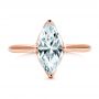 18k Rose Gold 18k Rose Gold Solitaire Marquise Diamond Engagement Ring - Top View -  106104 - Thumbnail