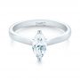 14k White Gold Solitaire Marquise Diamond Engagement Ring - Flat View -  104097 - Thumbnail