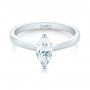 14k White Gold Solitaire Marquise Diamond Engagement Ring - Flat View -  104097 - Thumbnail