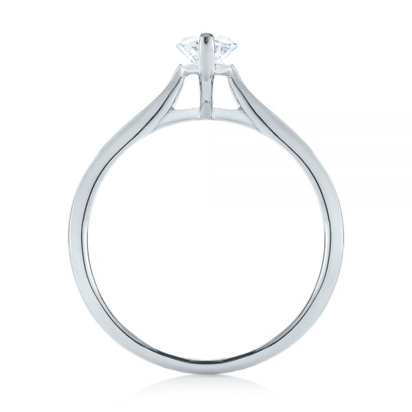 14k White Gold Solitaire Marquise Diamond Engagement Ring - Front View - 104097