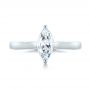14k White Gold Solitaire Marquise Diamond Engagement Ring - Top View -  104097 - Thumbnail