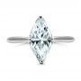 18k White Gold 18k White Gold Solitaire Marquise Diamond Engagement Ring - Top View -  106104 - Thumbnail