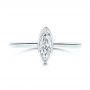 14k White Gold Solitaire Marquise Diamond Engagement Ring - Top View -  106271 - Thumbnail