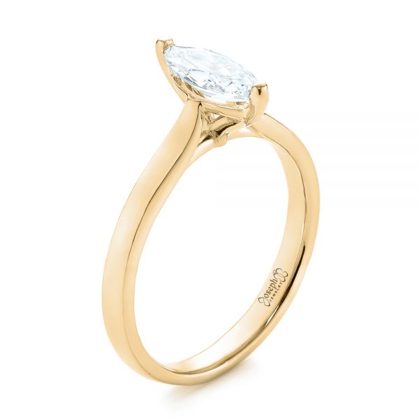 18k Yellow Gold Solitaire Marquise Diamond Engagement Ring #104097 ...