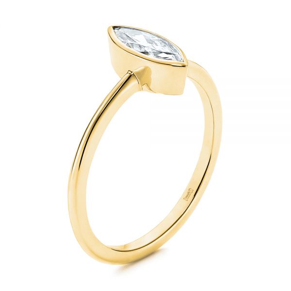 14k Yellow Gold 14k Yellow Gold Solitaire Marquise Diamond Engagement Ring - Three-Quarter View -  106271