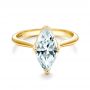 14k Yellow Gold 14k Yellow Gold Solitaire Marquise Diamond Engagement Ring - Flat View -  106104 - Thumbnail
