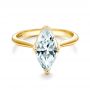 18k Yellow Gold 18k Yellow Gold Solitaire Marquise Diamond Engagement Ring - Flat View -  106104 - Thumbnail