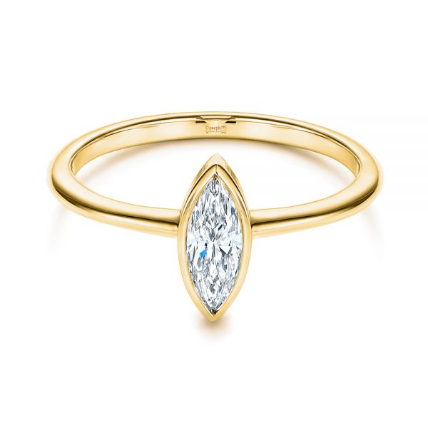14k Yellow Gold 14k Yellow Gold Solitaire Marquise Diamond Engagement Ring - Flat View -  106271
