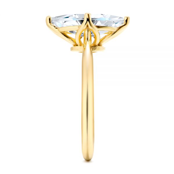 14k Yellow Gold 14k Yellow Gold Solitaire Marquise Diamond Engagement Ring - Side View - 106104