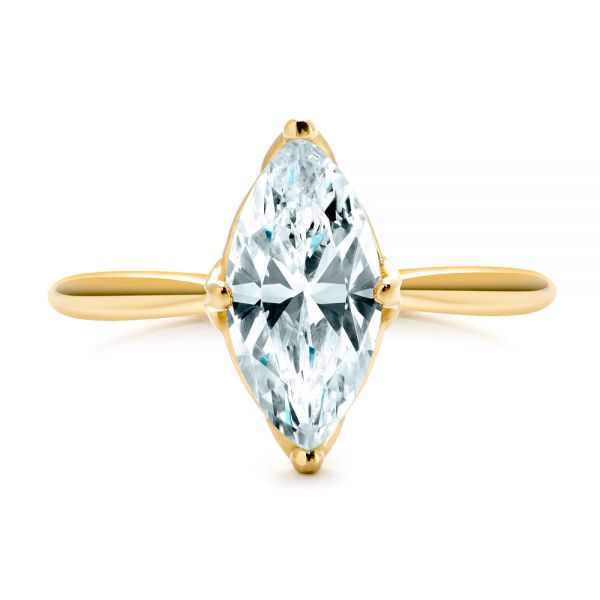 14k Yellow Gold 14k Yellow Gold Solitaire Marquise Diamond Engagement Ring - Top View - 106104