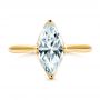 18k Yellow Gold 18k Yellow Gold Solitaire Marquise Diamond Engagement Ring - Top View -  106104 - Thumbnail