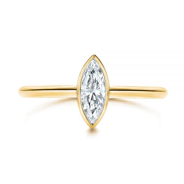 18k Yellow Gold 18k Yellow Gold Solitaire Marquise Diamond Engagement Ring - Top View -  106271