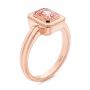 14k Rose Gold Solitaire Peach Sapphire Engagement Ring - Three-Quarter View -  105713 - Thumbnail