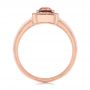 14k Rose Gold Solitaire Peach Sapphire Engagement Ring - Front View -  105713 - Thumbnail