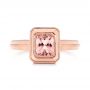 18k Rose Gold 18k Rose Gold Solitaire Peach Sapphire Engagement Ring - Top View -  105713 - Thumbnail