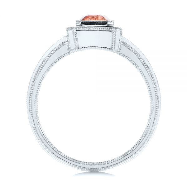  Platinum Platinum Solitaire Peach Sapphire Engagement Ring - Front View -  105713
