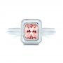 14k White Gold 14k White Gold Solitaire Peach Sapphire Engagement Ring - Top View -  105713 - Thumbnail
