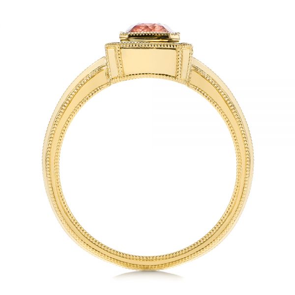 14k Yellow Gold 14k Yellow Gold Solitaire Peach Sapphire Engagement Ring - Front View - 105713