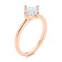 14k Rose Gold Solitaire Princess Cut Diamond Engagement Ring - Three-Quarter View -  106638 - Thumbnail