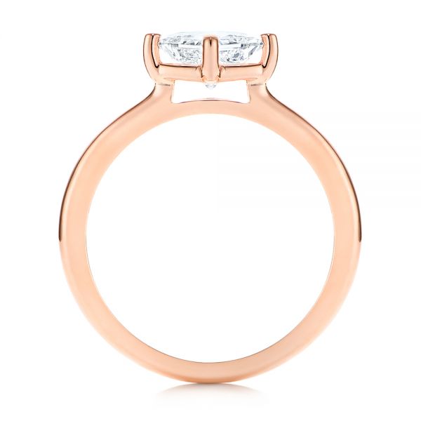 14k Rose Gold Solitaire Princess Cut Diamond Engagement Ring - Front View -  106638