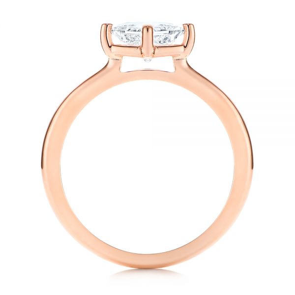 14k Rose Gold Solitaire Princess Cut Diamond Engagement Ring - Front View - 106638