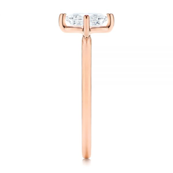 14k Rose Gold Solitaire Princess Cut Diamond Engagement Ring - Side View - 106638