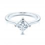 14k White Gold 14k White Gold Solitaire Princess Cut Diamond Engagement Ring - Flat View -  106638 - Thumbnail