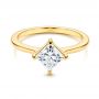 14k Yellow Gold 14k Yellow Gold Solitaire Princess Cut Diamond Engagement Ring - Flat View -  106638 - Thumbnail