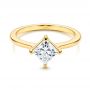 18k Yellow Gold 18k Yellow Gold Solitaire Princess Cut Diamond Engagement Ring - Flat View -  106638 - Thumbnail