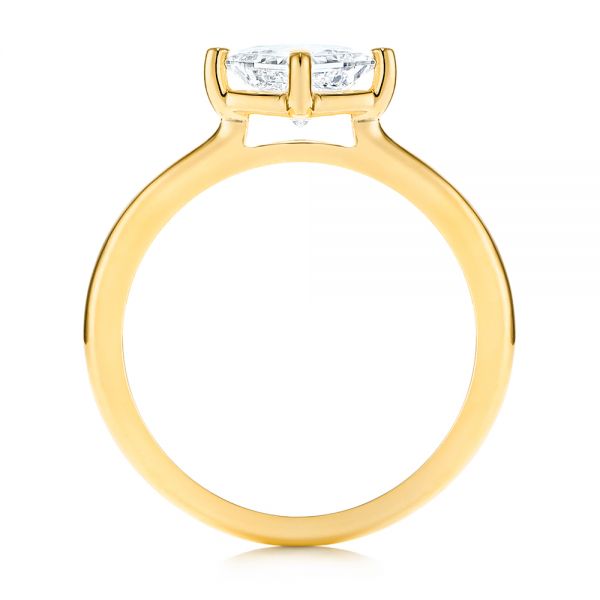 18k Yellow Gold 18k Yellow Gold Solitaire Princess Cut Diamond Engagement Ring - Front View -  106638