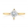 14k Yellow Gold 14k Yellow Gold Solitaire Princess Cut Diamond Engagement Ring - Top View -  106638 - Thumbnail