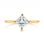 18k Yellow Gold 18k Yellow Gold Solitaire Princess Cut Diamond Engagement Ring - Top View -  106638 - Thumbnail