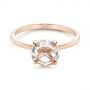 18k Rose Gold 18k Rose Gold Solitaire Rose Cut Diamond Engagement Ring - Flat View -  105186 - Thumbnail
