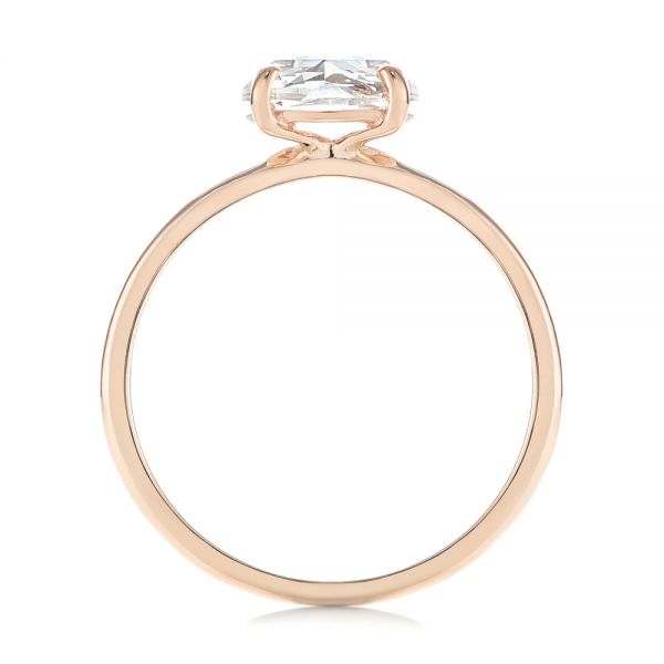 14k Rose Gold 14k Rose Gold Solitaire Rose Cut Diamond Engagement Ring - Front View -  105186