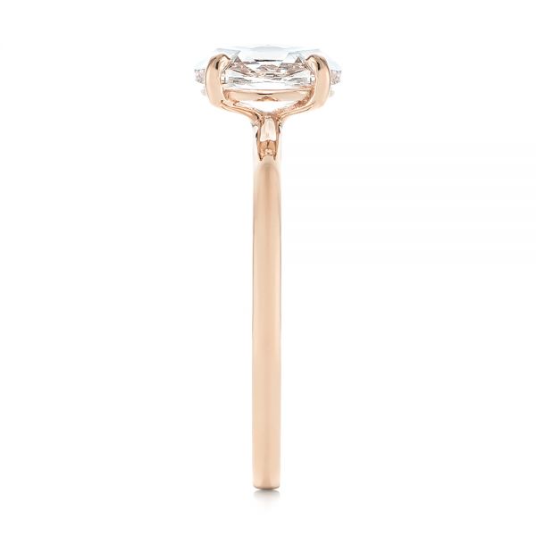 18k Rose Gold 18k Rose Gold Solitaire Rose Cut Diamond Engagement Ring - Side View -  105186
