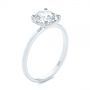 14k White Gold 14k White Gold Solitaire Rose Cut Diamond Engagement Ring - Three-Quarter View -  105186 - Thumbnail
