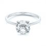 18k White Gold 18k White Gold Solitaire Rose Cut Diamond Engagement Ring - Flat View -  105186 - Thumbnail