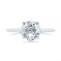 14k White Gold 14k White Gold Solitaire Rose Cut Diamond Engagement Ring - Top View -  105186 - Thumbnail