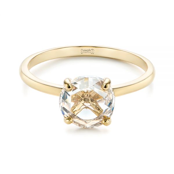 14k Yellow Gold Solitaire Rose Cut Diamond Engagement Ring - Flat View - 105186