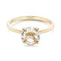 14k Yellow Gold Solitaire Rose Cut Diamond Engagement Ring - Flat View -  105186 - Thumbnail